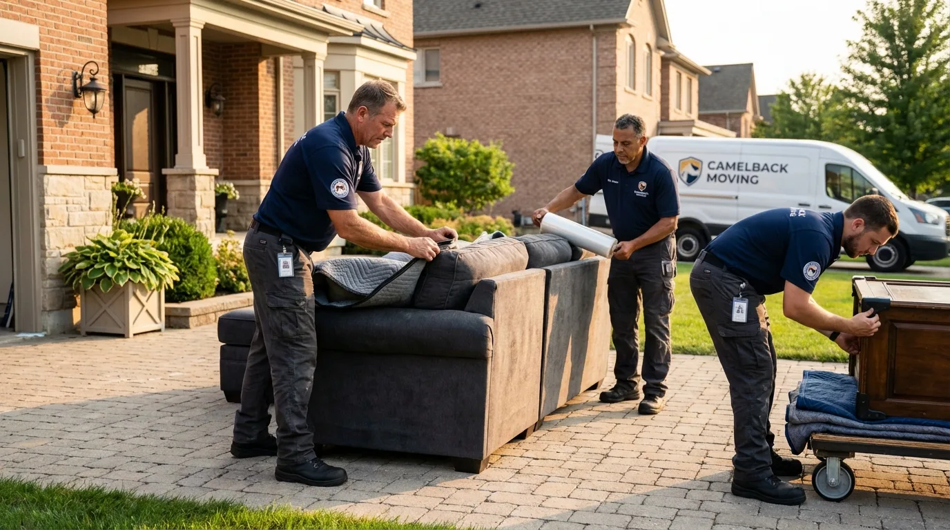 Large estate moving crew wrapping furniture in Wray, CO